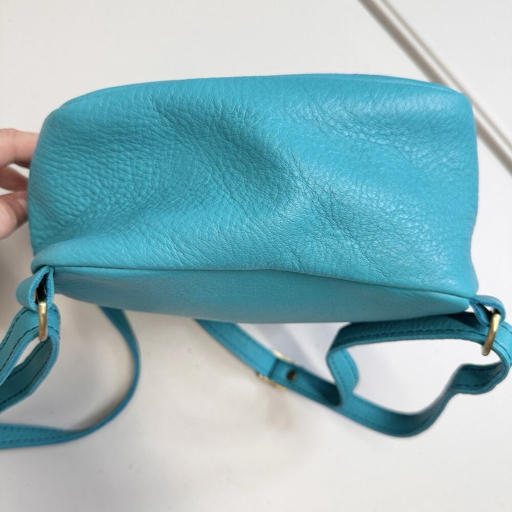 Portland Leather Goods Mini Snap Backpack Seafoam Teal Blue Classic Design - Picture 4 of 12